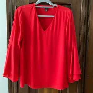 Alfani Bell Sleeve V Neck Blouse Top